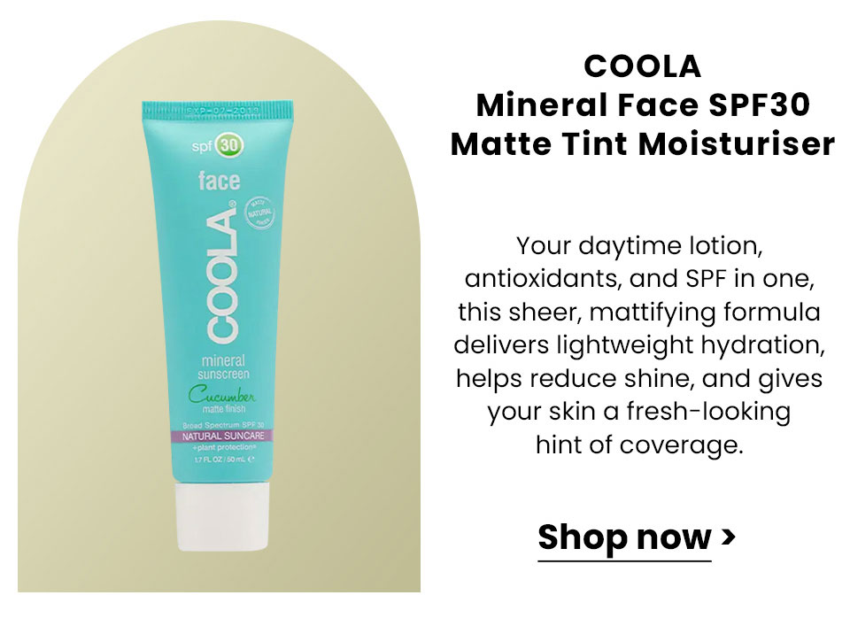 Coola Mineral Face Sunscreen SPF30 Matte Finish Cucumber 